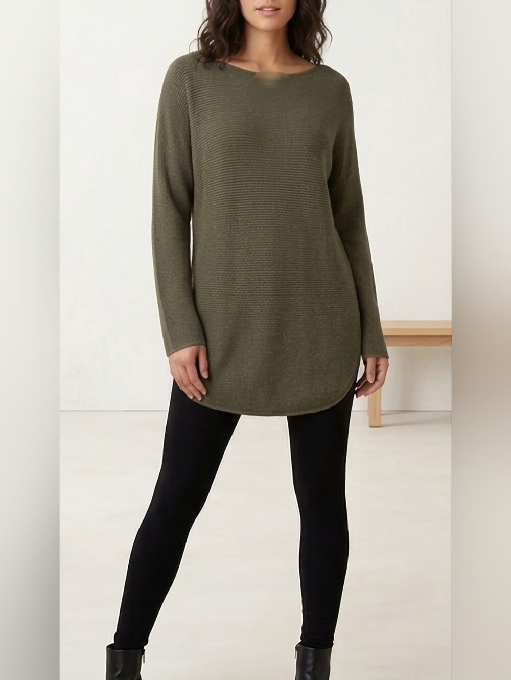 Michael Kors Women’s Waffle Olive Knit Tunic Sweater Medium/Large